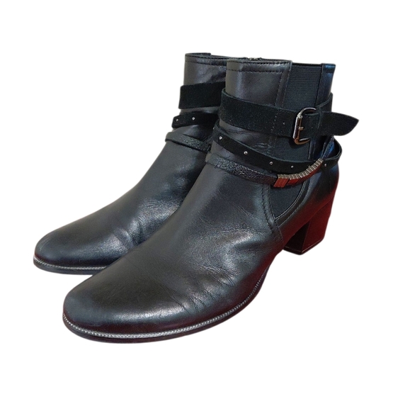 Regarde Le Ciel Black Leather Ankle boots Women's Black Booties Size 10 - Picture 8 of 12